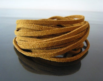 3 Yards of 3mm Brown Flat Suede Lace