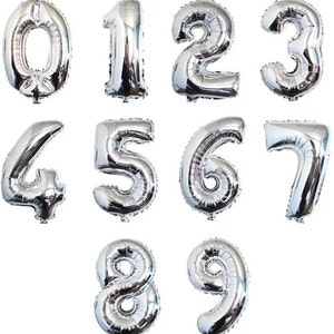 Balões - Balão de folha grande de 40 polegadas com letras de 0 a 9 números Balões de prata Balões de casamento (decoração de casamento e suprimentos para balões de festa)