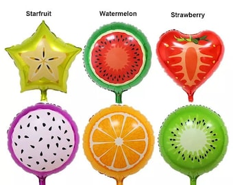 Luftballons - 18 Zoll Obstballon Orange Erdbeer Kiwi Sternfrucht oder Wassermelonenballon 18" ( Geburtstagsdekor & PartyBallon Zubehör )