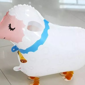 Globos de oveja - ENORME globo de oveja de 24 pulgadas de animal caminante globo blanco (decoración de cumpleaños y suministros de globos de fiesta)