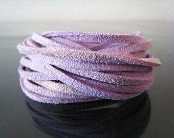 3 Yard of 3mm Light Purple Violet Flat Suede Lace