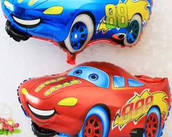 Globos - 22 pulgadas de dibujos animados rojos o azules coches globos globo fiesta globos (decoración de cumpleaños y suministros de globos de fiesta)