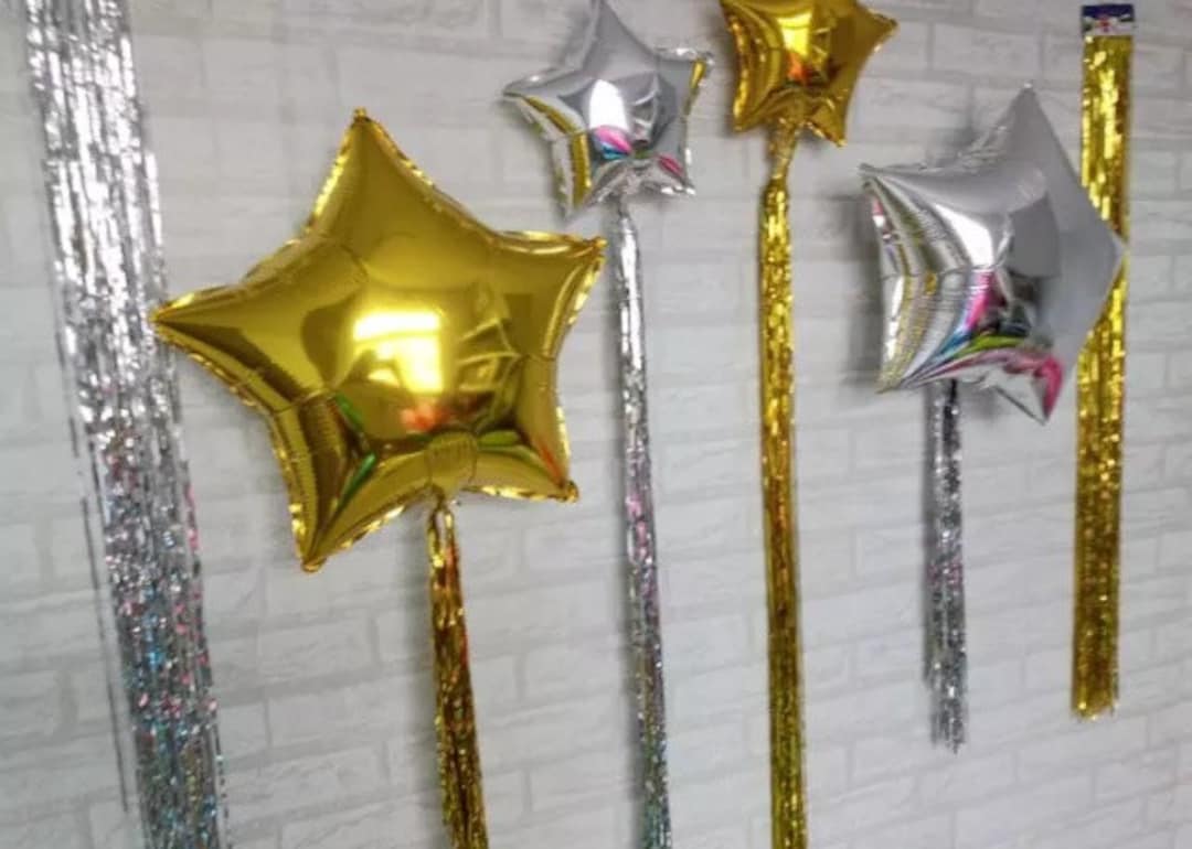 Balloon Tassels Large Rose Gold & Wht Met main image 0