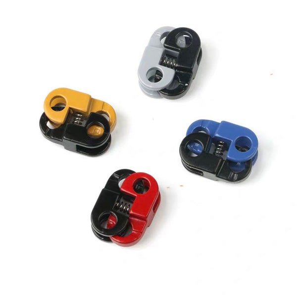 Vinden - 4 stuks metallegering gesp slot slotkoord met twee gaten geschikt voor 2-3mm ronde stretch elastisch trekkoord koord