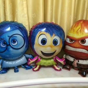 Balões - ENORME desenho animado de dentro para fora balão alegria tristeza raiva Pixar Ballon Party Ballon (decoração de aniversário e suprimentos para balões de festa)