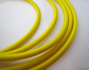 A121 - 1 Yard of 2.5mm Bright Yellow Round Stretch Elastic Drawcord Rope Cord
