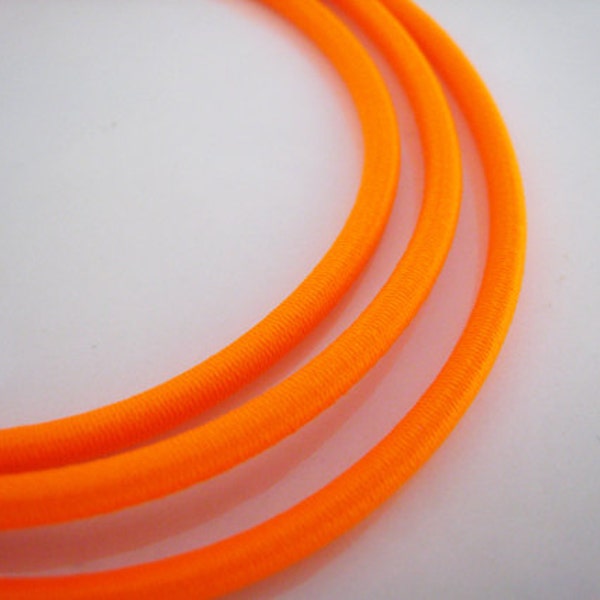 A78 - 1 Yard de 3mm Neon Orange rond corde extensible à cordon de serrage élastique cordon