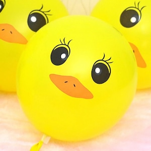 Duck Balloons - 12 inch Yellow Round Latex Balloons Ducks Balloon 12" ( Birthday Decor & Party Balloon Supplies )