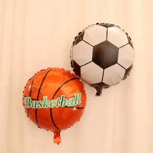 Balloons  - HUGE 18 inch Black White Balloon Round Mylar Foil Football Big Balloons or Basketball Balloon 18" ( Birthday Decor Party Balloon