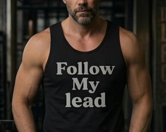 Follow My Lead tank top | dog leash graphic, pet owner apparel