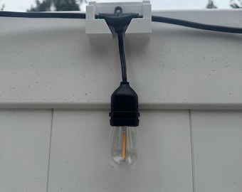 24 Pack 3D Printed Vinyl Fence String Light Clips | No-Drill Outdoor Edison Light Hangers 24 pack