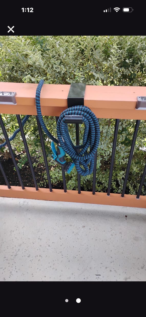3D Printed Deck Rail Hose Holder – No Drill Install, Fits 2x6 Wood Rail