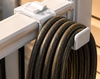 Deck Rail Hose Holder – Fits 3.5” T-Rail - No Drill Install, Holds 100ft Hose