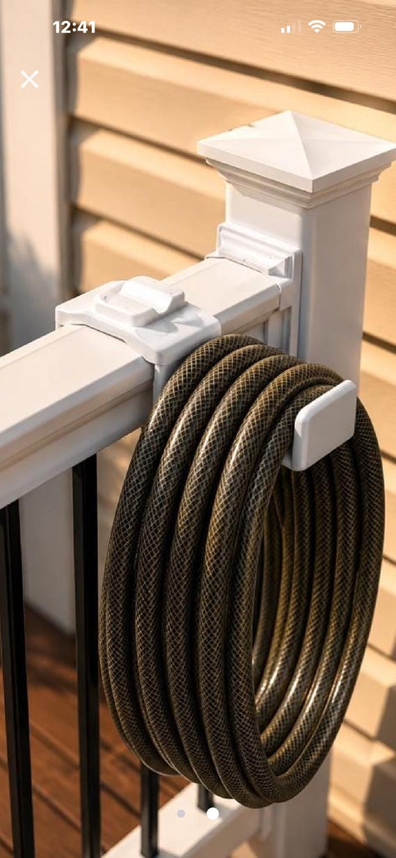 3.5” T-rail style vinyl deck rail hose holder