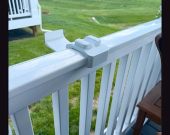 Deck Rail Hose Holder – No-Drill Organizer for Garden Hoses Fits 3.25 T-Handle Rail