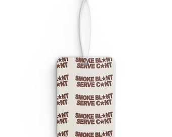 Deodorante per auto Smoke Blunt Serve Cutt / Tipografia marrone ripetuta