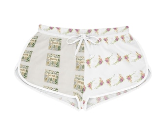 Vintage Floral Wreath Repeat Pattern Shorts | Women's Relaxed Shorts