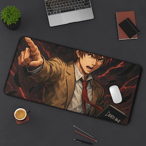 Light Yagami Death Note illustration Desk Mat | Anime gaming mousepad
