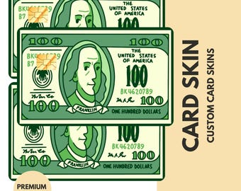 Diseños/pegatinas personalizadas para tarjetas de débito y crédito - Diseños de billetes de dólar estilo caricatura