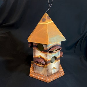 COPPER & PODS BIRDHOUSE: With a real Copper Roof and Natural Tree Pods
