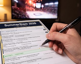 SummerSlam 2026 Party Bet Sheet Printable - Wrestling Watch Party Game - Instant Download PDF