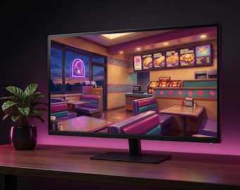 90-talets bakgrundsbilder med After School Eats | Nostalgiska scener, 16 HD (digital nedladdning)