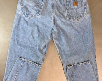 Vintage 2002 Carharrt Y2K relaxte pasvorm jeans met rechte pijpen heren 38 x 34 distressed