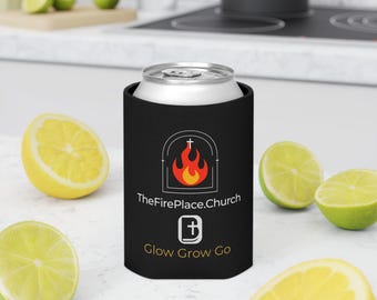 El enfriador de latas con el logo de la iglesia TheFirePlace.Church