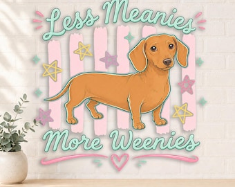 Weenie Dog PNG, Pastel Retro Dog Mom Sublimation, Positivity Shirt Design (Digital Download)
