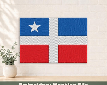 Grito de Lares-vlag borduurontwerp PES en DST digitale bestanden, borduurringgrootte: 4 x 4 inch