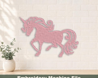 Unicorn Silhouette PES Embroidery Digital Files, Png, Jpg