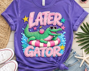 Later Gator Summer Alligator PNG, Retro Beach Day Crocodile Graphic (digitale download)
