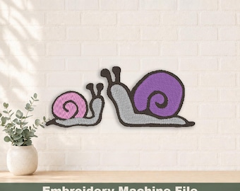 Borduurontwerp slak PES en DST digitale bestanden, borduurringgrootte: 4 x 4 inch