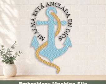 Anclado a Dios Embroidery digitaal ontwerp PES- en zomertijdbestanden
