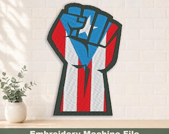 Puerto Rico vlag gebalde vuist borduurontwerp (PES, DST) (digitale download)