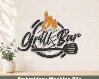 Grillstaaf PES-borduurwerk digitale bestanden, png, jpg