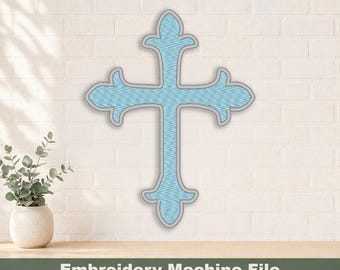 Christian Cross Embroidery Design PES & DST digitale bestanden, borduurringgrootte: 4 x 4 inch