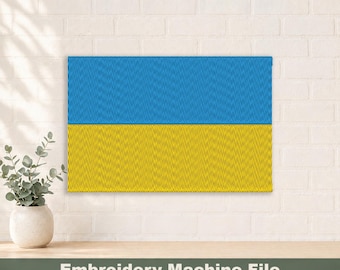 Vlag van Oekraïne borduurontwerp PES en DST digitale bestanden, borduurringgrootte: 4 x 4 inch
