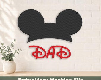 DAD Mickey-borduurontwerp PES en DST digitale bestanden, borduurringgrootte: 4 x 4 inch