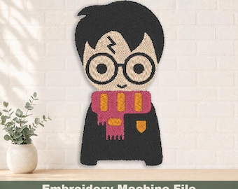 The Wizard Embroidery Design, PES en DST digitale bestanden, borduurringgrootte: 4 x 4 inch