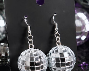 Disco Ball Earrings | Retro Disco Jewelry | Lightweight Statement Earrings | 70s Party Gift