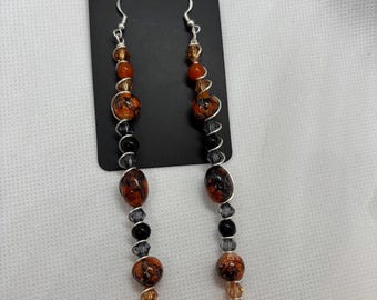 Extra Long 925 Sterling Silver Wire Wrapped Earrings