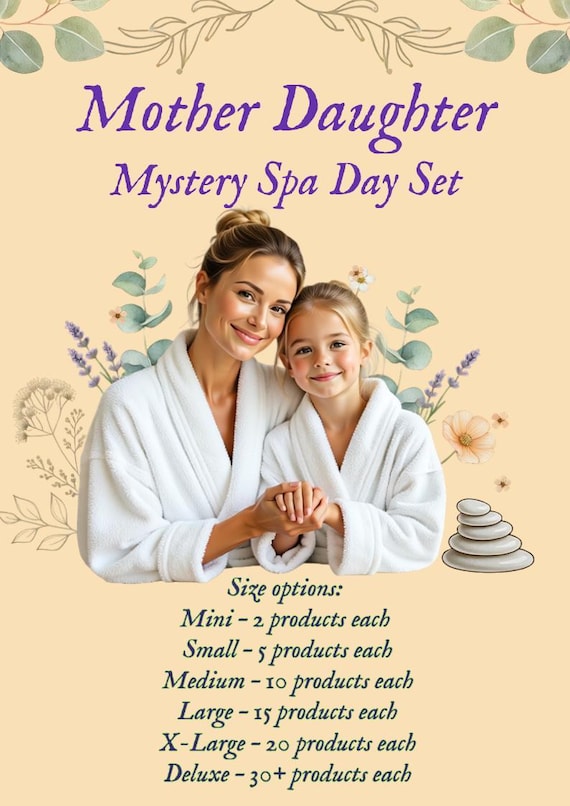 Mother Daughter Mystery Spa Day Set | Mommy & Me Self Care Box | Beauty Gift | Girls Spa Kit | Birthday Gift for Mom and Daughter by FunkyMeadow