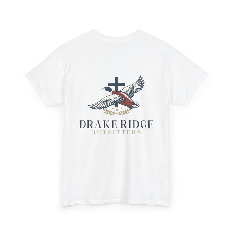 Drake Ridge Flying Duck T-Shirt | Outdoor Outfitters Logo, Hunting Tee image 4