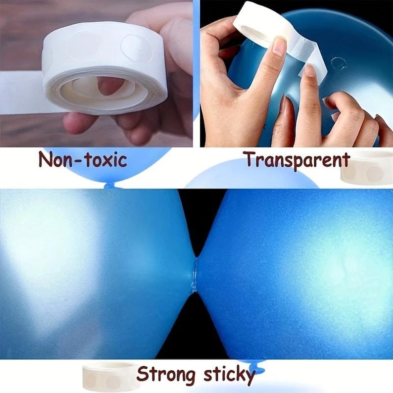 Balloon Glue Dots 100 PCS, Clear Double Sided Adhesive Dots for Balloon Garland, Balloon Arch Helper