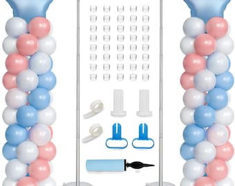 Balloon Column Stand Kit Set of 2, Adjustable Balloon Pillar Stand, Balloon Tower Kit, Party Balloon Decoration Stand
