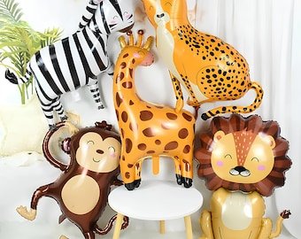 Safari Animal Balloons Set, Jungle Party Decorations, Zoo Birthday Decor, Wild One Party, Baby Shower, Kids Birthday Supplies, Safari Theme