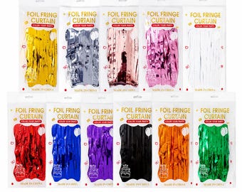 Foil Fringe Curtain, Metallic Tinsel Party Backdrop, Shimmer Photo Booth Decoration