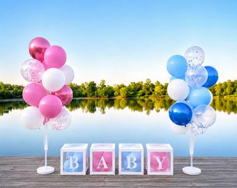 Gender Reveal Balloon Boxes Kit, Baby Shower Decor, Boy or Girl Party Supplies