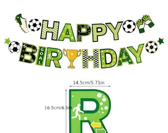 Pancarta de feliz cumpleaños de fútbol, pancarta de cumpleaños de fútbol americano, decoración para fiestas deportivas, pancarta de cumpleaños para niños, decoración para fiestas temáticas de fútbol